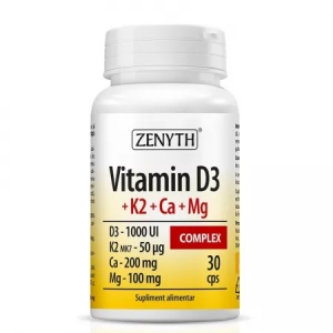 Zenyth Vitamina D3+ Vitamina K2 + Calciu + Magneziu Complex x 30 capsule