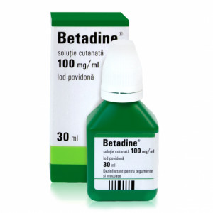 Betadine 100mg/ml solutie cutanata x 30ml