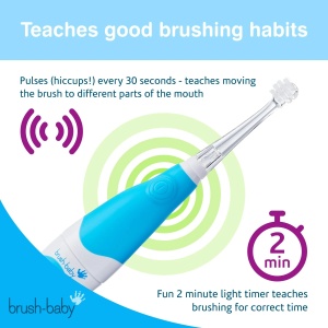 Brush Baby Periuta electrica pentru copii 0-3 ani, albastra - Img 2