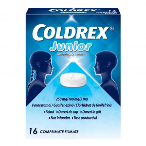 Coldrex Junior 250mg/100mg/5mg x 16 comprimate filmate