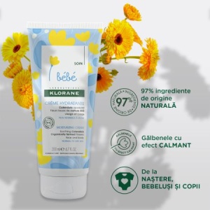 Klorane Bebe Crema hidratanta pentru fata si corp x 200ml - Img 5
