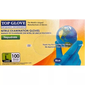 Manusi Examinare Top Glove marimea L, nitril nepudrate x 100 bucati