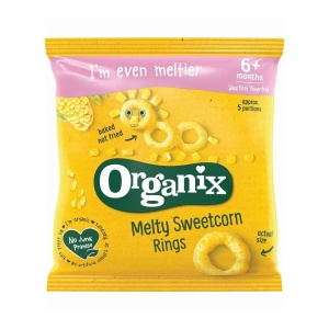 Organix Finger Snack inele din porumb expandat dulce x 20 grame
