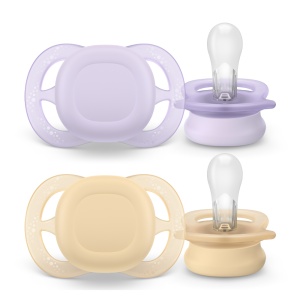 Philips Avent Suzeta Ultra Start Mov/Portocaliu 0-2 luni x 2 bucati (cod SCF075/01)