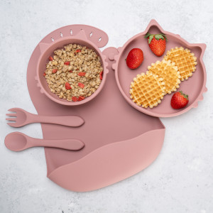 Set pentru diversificare Appekids Kitty Old Rose - Img 5