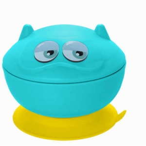 U-Grow Bol cu ventuza si capac Turquoise/Galben