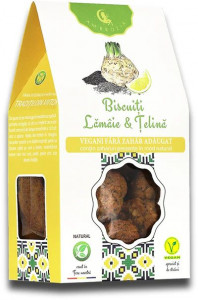 Ambrozia Biscuiti vegani cu lamaie si telina x 130 grame