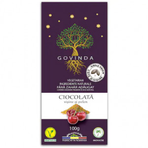 Ambrozia Ciocolata vegana cu Visine si Polen x 100 grame