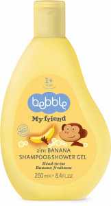 Bebble Sampon si gel de dus 2in1 cu aroma de banana pentru copii x 250ml
