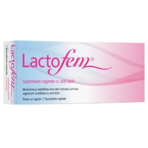Lactofem supozitoare vaginale cu acid lactic x 7 bucati