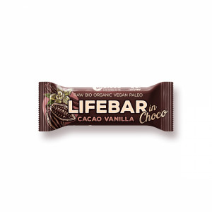 Lifebar Baton cu cacao si vanile in ciocolata raw bio x 40 grame