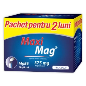 Maximag 375mg magneziu ionic x 60 plicuri
