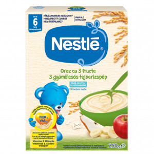Nestle cereale pentru copii cu orez si 3 fructe x 250 grame