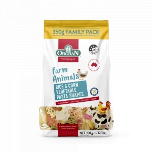 Orgran Paste fara gluten in forma de animale din orez si porumb x 350 grame