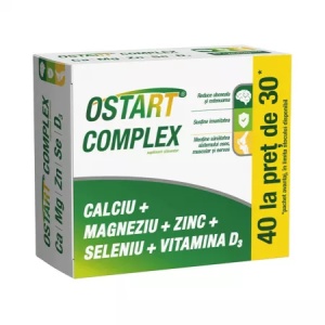 Ostart Complex Calciu + Magneziu + Zinc + Seleniu + Vitamina D3 x 40 comprimate
