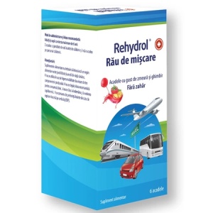 Rehydrol acadele impotriva raului de miscare, fara zahar, cu aroma de zmeura x 6 acadele