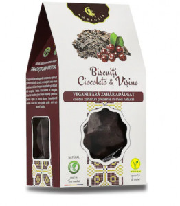 Ambrozia Biscuiti vegani cu ciocolata si visine x 130 grame
