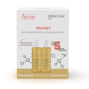 Avene Xeracalm A.D. Pachet Ulei de curatare pentru pielea predispusa la dermatita atopica 400ml x 2 bucati