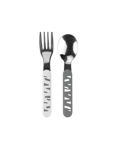 Baby Ono Set de tacamuri din inox pentru bebelusi Gri