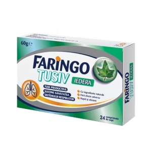Faringo Tusiv cu Iedera x 24 comprimate de supt