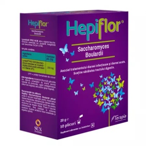 Hepiflor Saccharomyces Boulardii pulbere pentru solutie orala x 10 plicuri