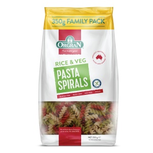 Orgran Paste spirale fara gluten din orez si legume x 350 grame