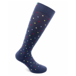 Triamed Sosete compresive din bumbac pana la genunchi Fancy Albastru, unisex, marimea M (cod 810)