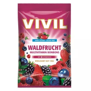 Vivil Bomboane fara zahar cu fructe de padure si multivitamine x 60 grame