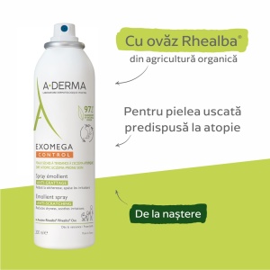 Aderma Exomega Control Spray emolient anti-prurit pentru piele uscata x 200ml - Img 2