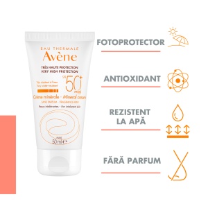 Avene Solaire Crema minerala fara parfum pentru protectie solara cu SPF50 x 50ml - Img 2