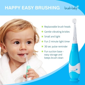 Brush Baby Periuta electrica pentru copii 0-3 ani, albastra - Img 5