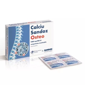 Calciu Osteo 1000mg/880UI x 30 comprimate masticabile
