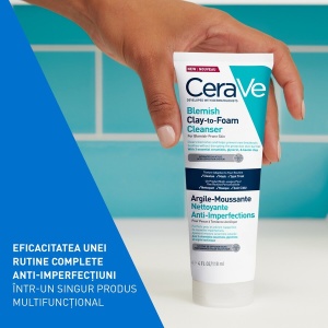 Cerave Gel de curatare cu argila anti-imperfectiuni Clay-to-Foam x 118ml - Img 4