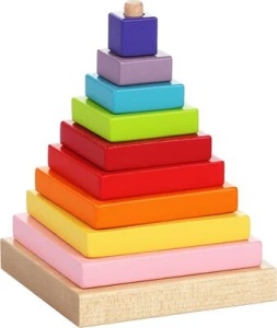 Cubika Piramida colorata din lemn (cod 13357)