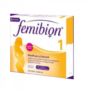 Femibion 1 Planificare si Sarcina, cu Acid Folic + Metafolin si Colina x 28 comprimate filmate