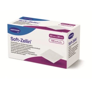 Hartmann Soft-Zellin C Tampoane impregnate cu alcool pentru curatare 60/30mm x 100 bucati