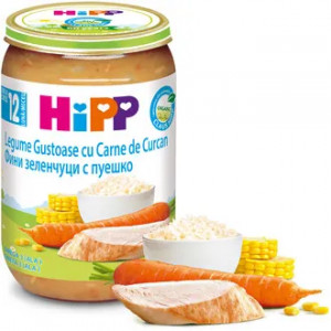 Hipp Piure BIO Legume cu orez si curcan x 220 grame
