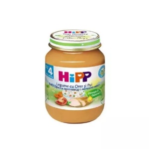 Hipp Piure Legume cu orez si pui, de la 4 luni x 125 grame