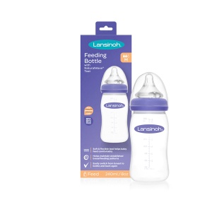Lansinoh Biberon cu tetina din silicon cu flux mediu x 240ml