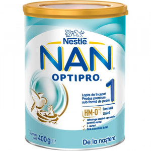 Nan 1 Optipro HM-0, formula de lapte praf de la nastere x 400 grame