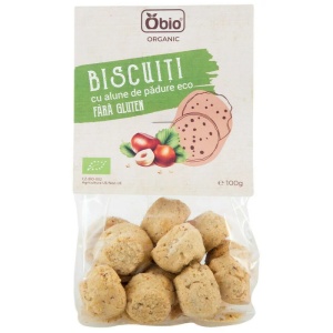 Obio Biscuiti BIO cu alune de padure fara gluten x 100 grame