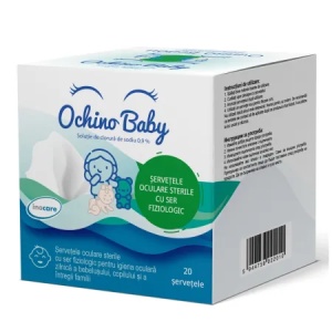 Ochino Baby servetele oftalmice sterile cu ser fiziologic x 20 bucati