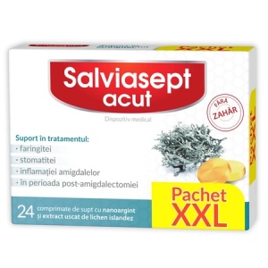 Salviasept Acut fara zahar x 24 comprimate de supt