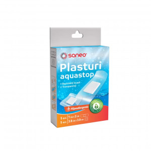 Saneo Plasturi aquastop 7cm/2cm+3.8cm/3.8cm x 10buc