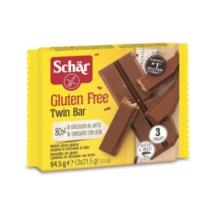 Schar Napolitane invelite in ciocolata fara gluten Twin Bar, 21.5 grame x 3 bucati