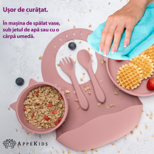 Set pentru diversificare Appekids Kitty Old Rose - Img 4