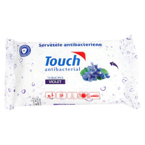 Touch Servetele umede antibacteriene Violet x 15 bucati