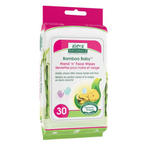 Aleva Naturals Servetele umede din fibre de bambus pentru maini si fata x 30 bucati