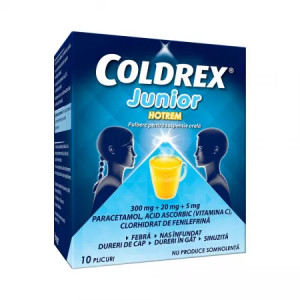 Coldrex Junior Hotrem 300mg/20mg/5mg pulbere pentru suspensie orala x 10 plicuri