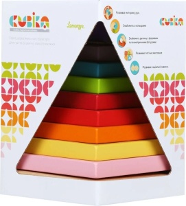 Cubika Piramida colorata din lemn (cod 13357) - Img 2